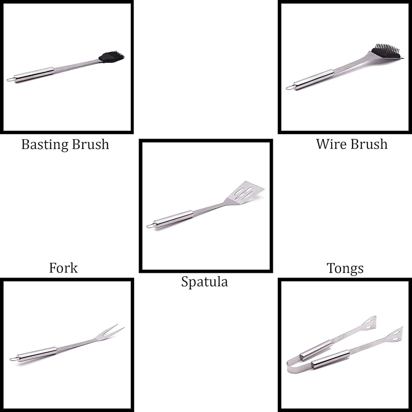 Masters & Burrell BBQ Tool Set and Storage Case 20 Piece Barbeque Accessories Kit Includes Spatula, Fork, Tongs, Basting Brush Heavy Duty Stainless Steel Utensils for Outdoor Cooking