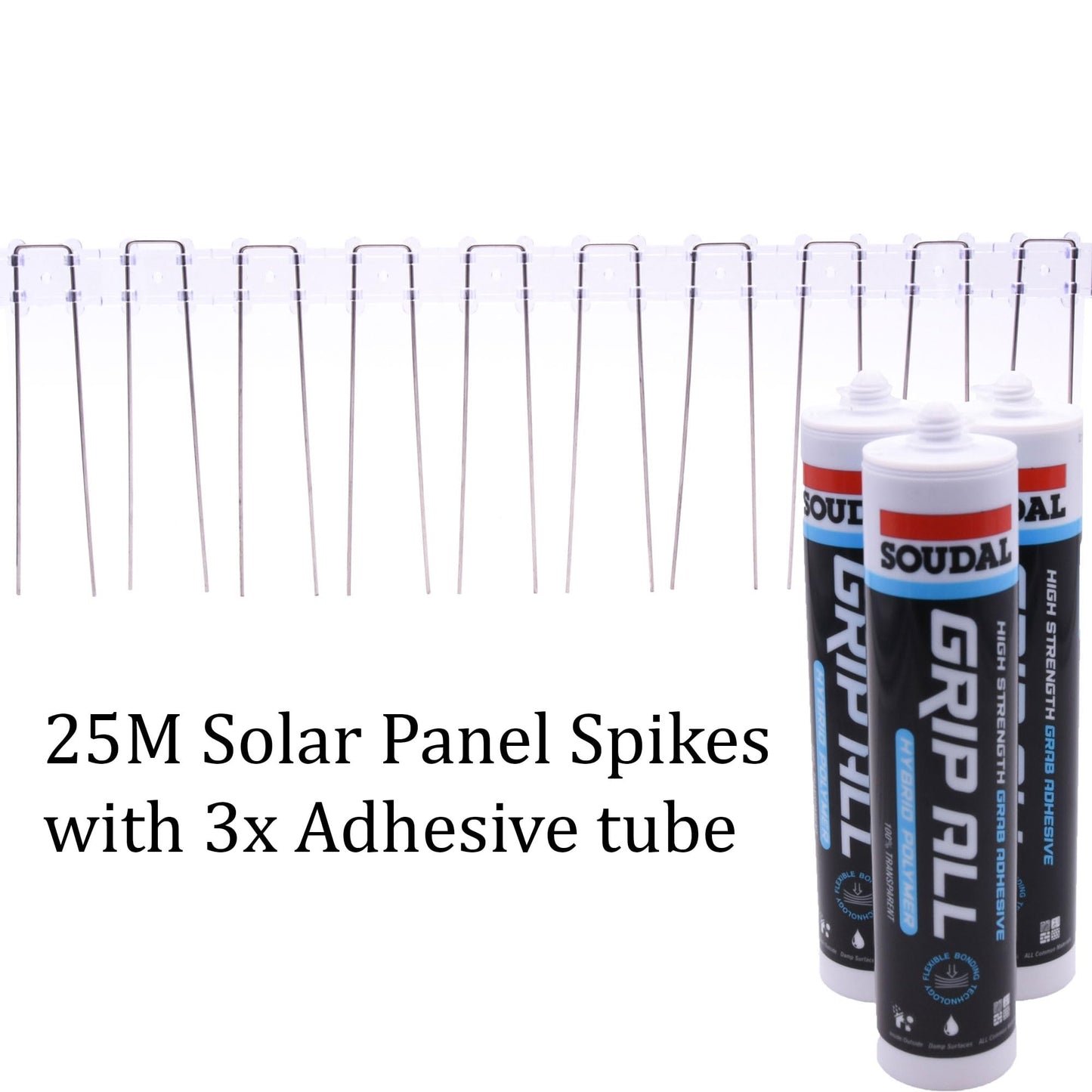 S4U 160mm Solar Panel Pigeon Bird Guard Stainless Steel Spikes Set Preventing Nesting Lightweight