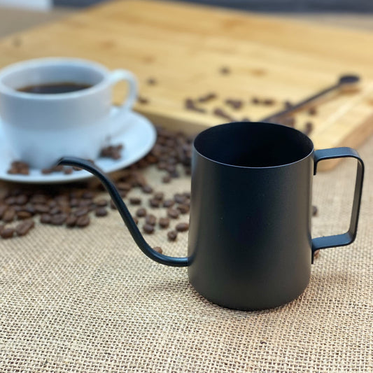 Gooseneck Coffee Pot 12oz 350ml Coffee Master Stainless Steel with Long Narrow Spout Hand Drip Kettle Pour Over Coffee and Tea Pot - Black