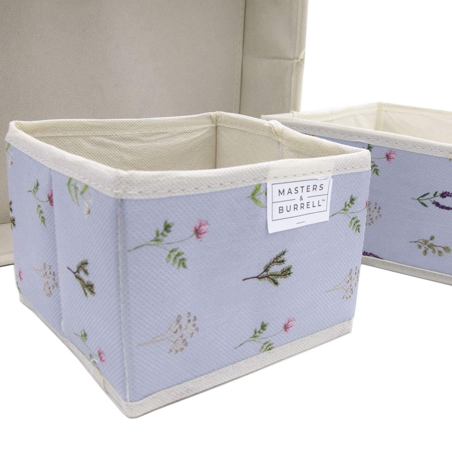 Masters & Burrell Wardrobe Dividers Set of Fabric Closet Organiser, Foldable Storage Boxes to Tidy Dresser, Office, Bra, Underwear, Tie, Socks, Bedroom, Collapsible Organizer