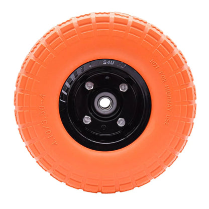 S4U 10” Sack Barrow Hand Truck Tyre Solid Rubber Wheel 3.5-4 PU Heavy Duty Puncture Proof Trolley Cart Wheelbarrow Replacement 16mm Bearing Nylon locking nuts