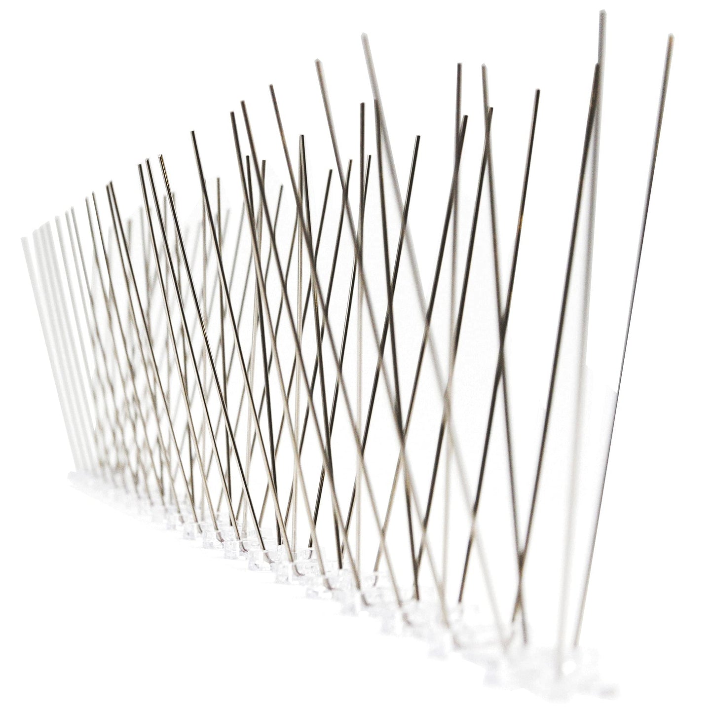 S4U Bird Spikes with Plastic Base and Stainless Steel Pigeon Spikes for Roofs and Windows Bird Deterrent Spikes Set for Anti Crows, Seagulls and Small Birds