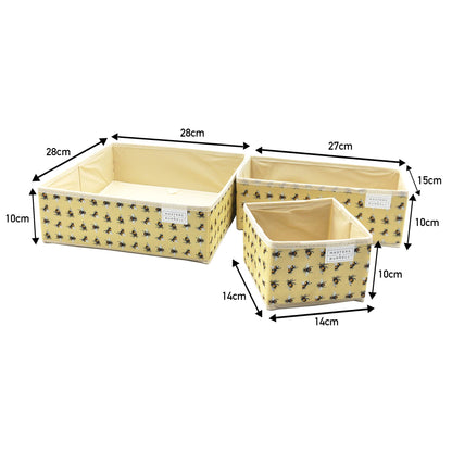 Masters & Burrell Wardrobe Dividers Set of Fabric Closet Organiser, Foldable Storage Boxes to Tidy Dresser, Office, Bra, Underwear, Tie, Socks, Bedroom, Collapsible Organizer