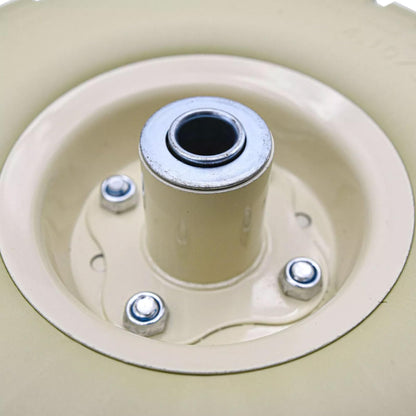 S4U 10” Sack Barrow Hand Truck Tyre Solid Rubber Wheel 3.5-4 PU Heavy Duty Puncture Proof Trolley Cart Wheelbarrow Replacement 16mm Bearing Nylon locking nuts