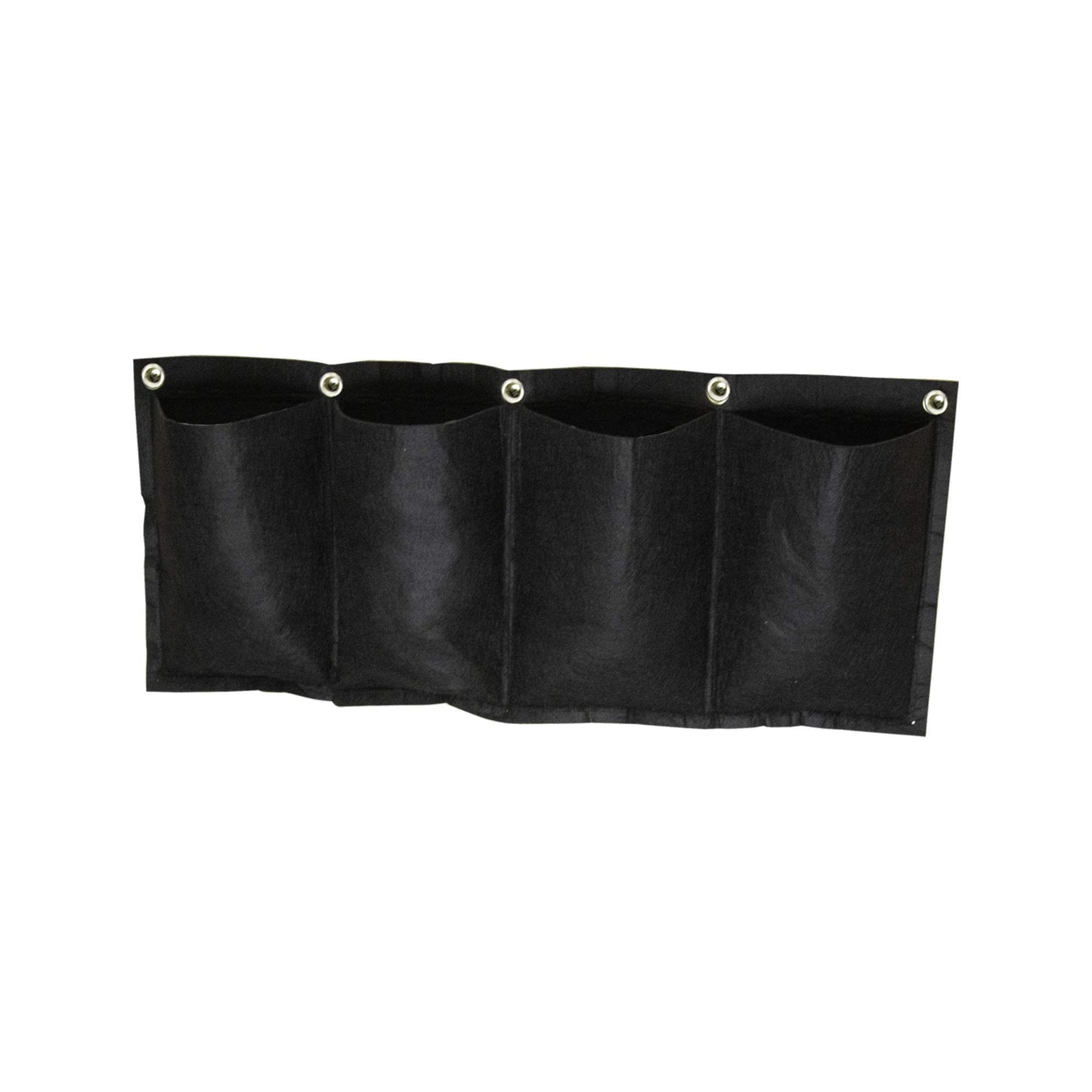 S4U 4 Pocket Hanging Horizontal Garden Wall Planter Planting Grow Bags For Outdoor Yard Garden Home Decoration, Flowers Planting Bags Storage Bags (Black)