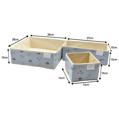 Masters & Burrell Wardrobe Dividers Set of Fabric Closet Organiser, Foldable Storage Boxes to Tidy Dresser, Office, Bra, Underwear, Tie, Socks, Bedroom, Collapsible Organizer