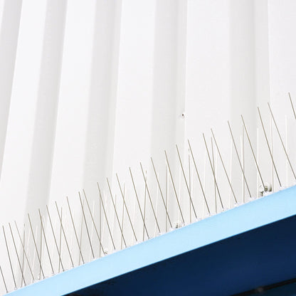 S4U Bird Spikes with Plastic Base and Stainless Steel Pigeon Spikes for Roofs and Windows Bird Deterrent Spikes Set for Anti Crows, Seagulls and Small Birds