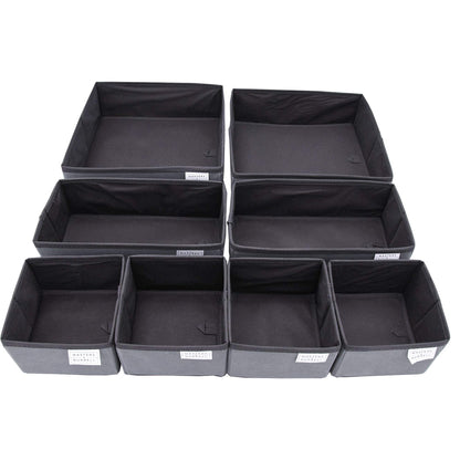 Masters & Burrell Wardrobe Dividers Set of Fabric Closet Organiser, Foldable Storage Boxes to Tidy Dresser, Office, Bra, Underwear, Tie, Socks, Bedroom, Collapsible Organizer