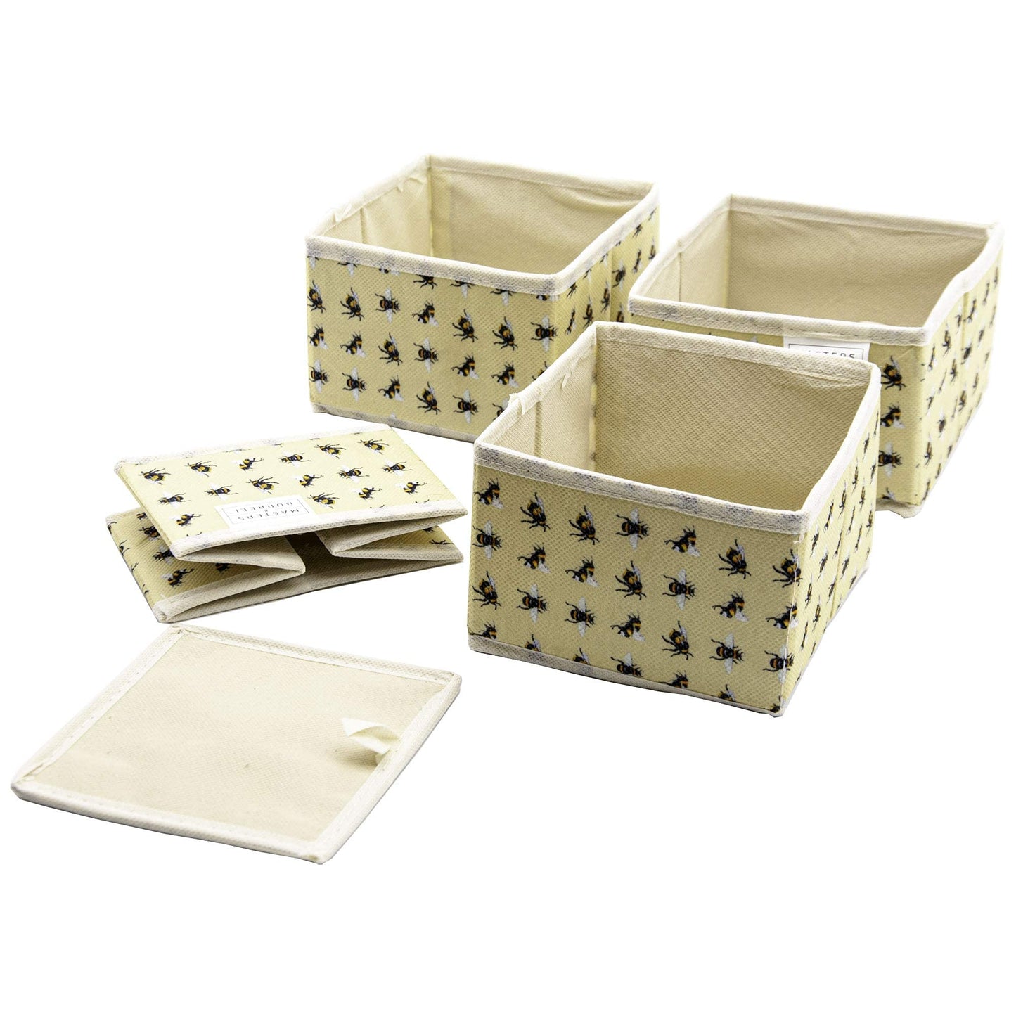 Masters & Burrell Wardrobe Dividers Set of Fabric Closet Organiser, Foldable Storage Boxes to Tidy Dresser, Office, Bra, Underwear, Tie, Socks, Bedroom, Collapsible Organizer