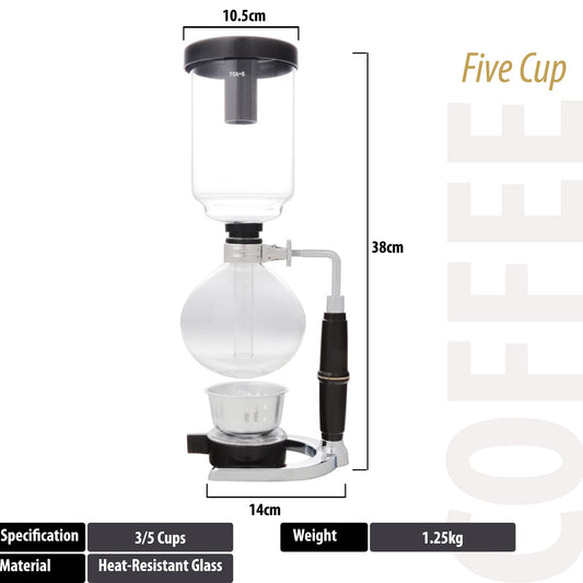 S4U® Coffee Master 5-Cup Syphon/Vacuum Glass Coffee Maker (5-Cup Coffee Maker)