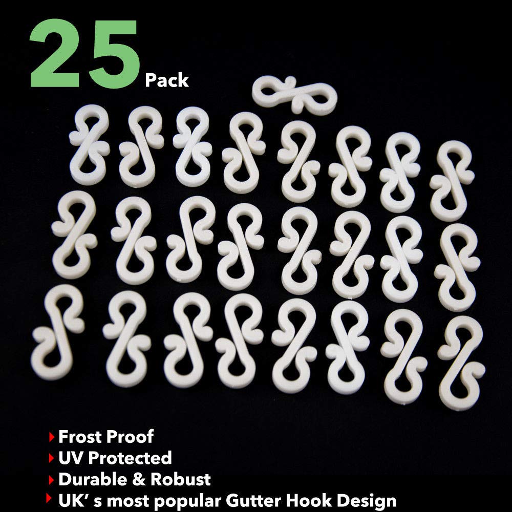 S4U Gutter Hooks, Gutter Hook Multi Pack for Securing Lights to Guttering