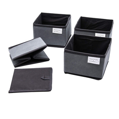 Masters & Burrell Wardrobe Dividers Set of Fabric Closet Organiser, Foldable Storage Boxes to Tidy Dresser, Office, Bra, Underwear, Tie, Socks, Bedroom, Collapsible Organizer