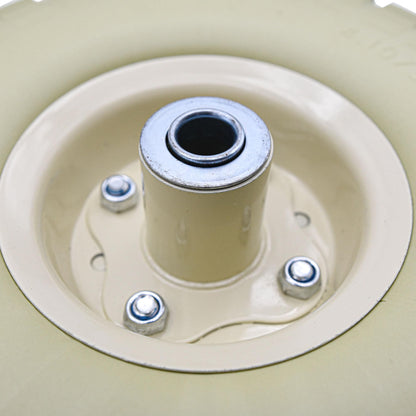 S4U 2x10” Sack Barrow Wheels Hand Truck Trolley Wheels Cart Solid Wheelbarrow Wheel 3.5-4 PU Heavy Duty Puncture Proof Trolley Wheels 16mm Bearing Wheel Nylon locking nuts