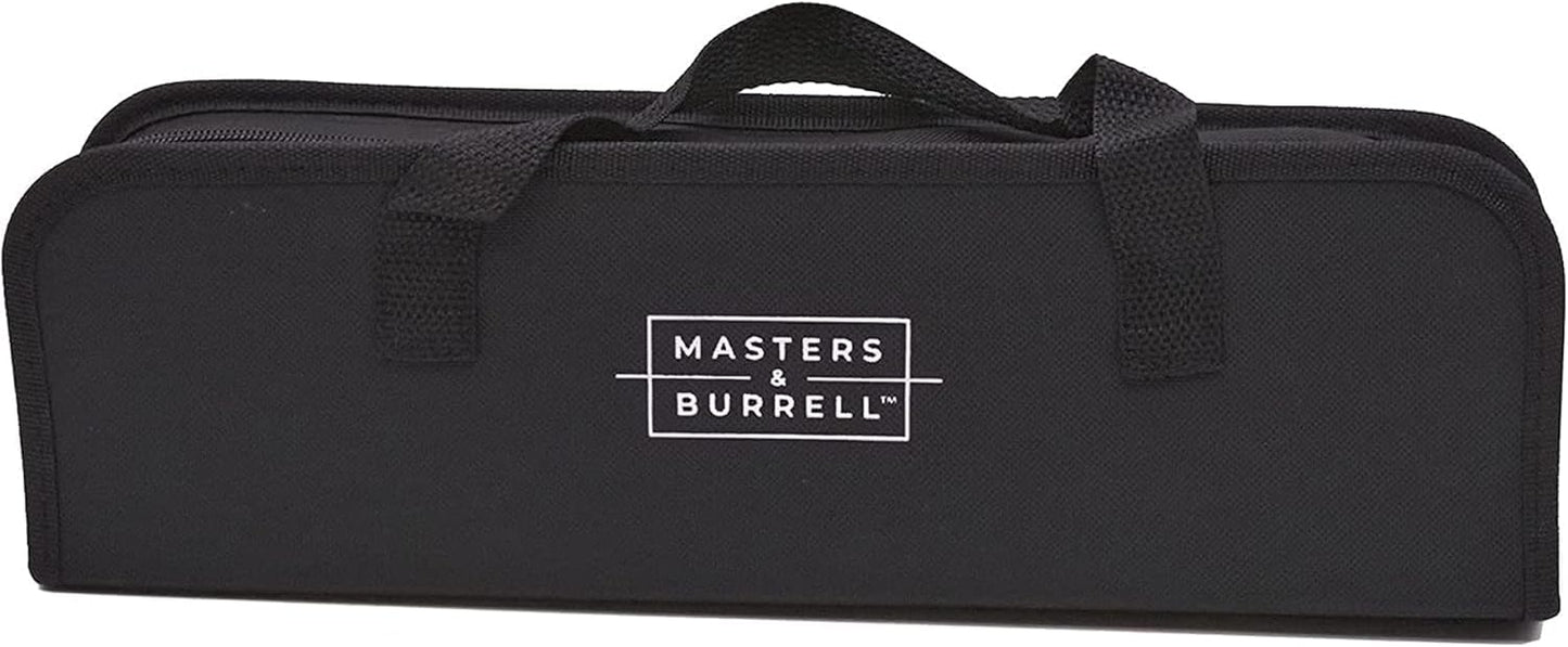 Masters & Burrell BBQ Tool Set and Storage Case 20 Piece Barbeque Accessories Kit Includes Spatula, Fork, Tongs, Basting Brush Heavy Duty Stainless Steel Utensils for Outdoor Cooking