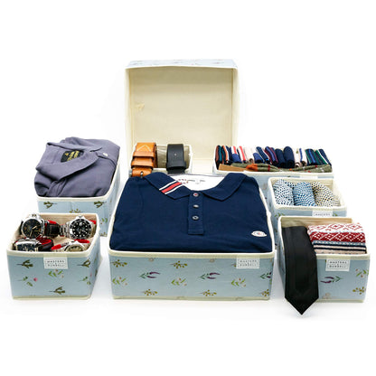 Masters & Burrell Wardrobe Dividers Set of Fabric Closet Organiser, Foldable Storage Boxes to Tidy Dresser, Office, Bra, Underwear, Tie, Socks, Bedroom, Collapsible Organizer