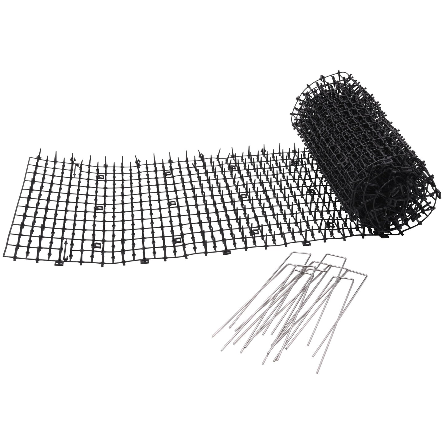Prickle Strip Cat Scat Mat for Garden 200cm*30cm Plastic Cat Spikes Deterrent Plant Protective Net for Outdoor Garden and Flowers U-Shaped Pegs Included