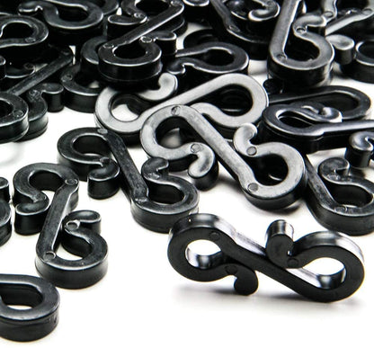 S4U Gutter Hooks for Outdoor Lights 60pcs Plastic S Gutter Clips for Hanging Outside Christmas Lights, String Lights, Icicle Fairy Lights - Black