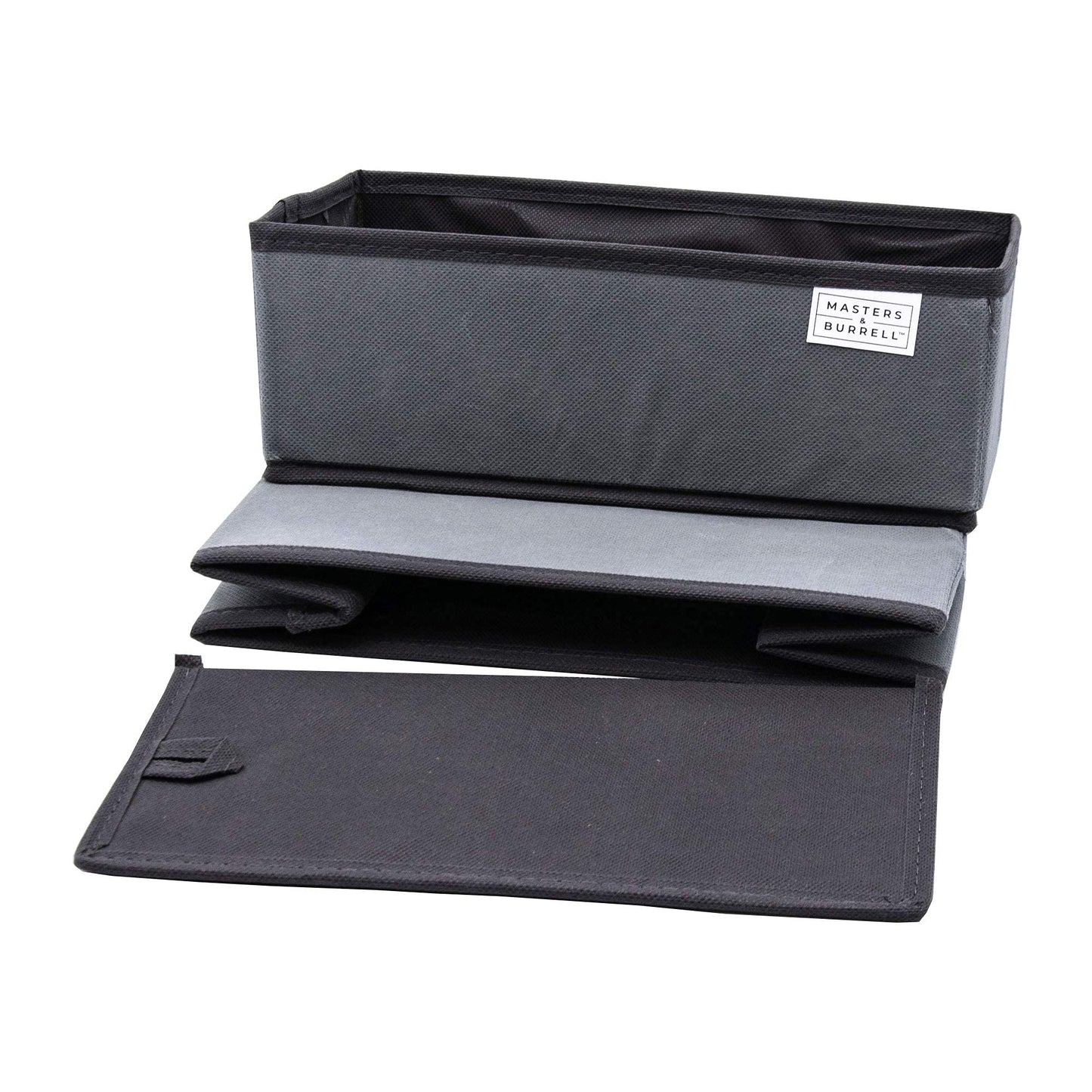 Masters & Burrell Wardrobe Dividers Set of Fabric Closet Organiser, Foldable Storage Boxes to Tidy Dresser, Office, Bra, Underwear, Tie, Socks, Bedroom, Collapsible Organizer