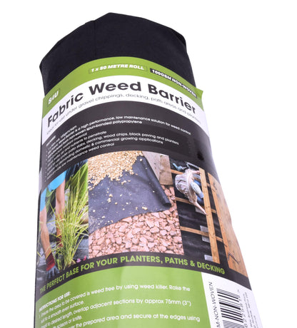 S4U Weed Control Membrane Durable Weed Barrier Fabric UV Stabilised Weed Barrier Breathable Garden Membrane for Pathways Flower Beds and Vegetable Gardens 1x50m