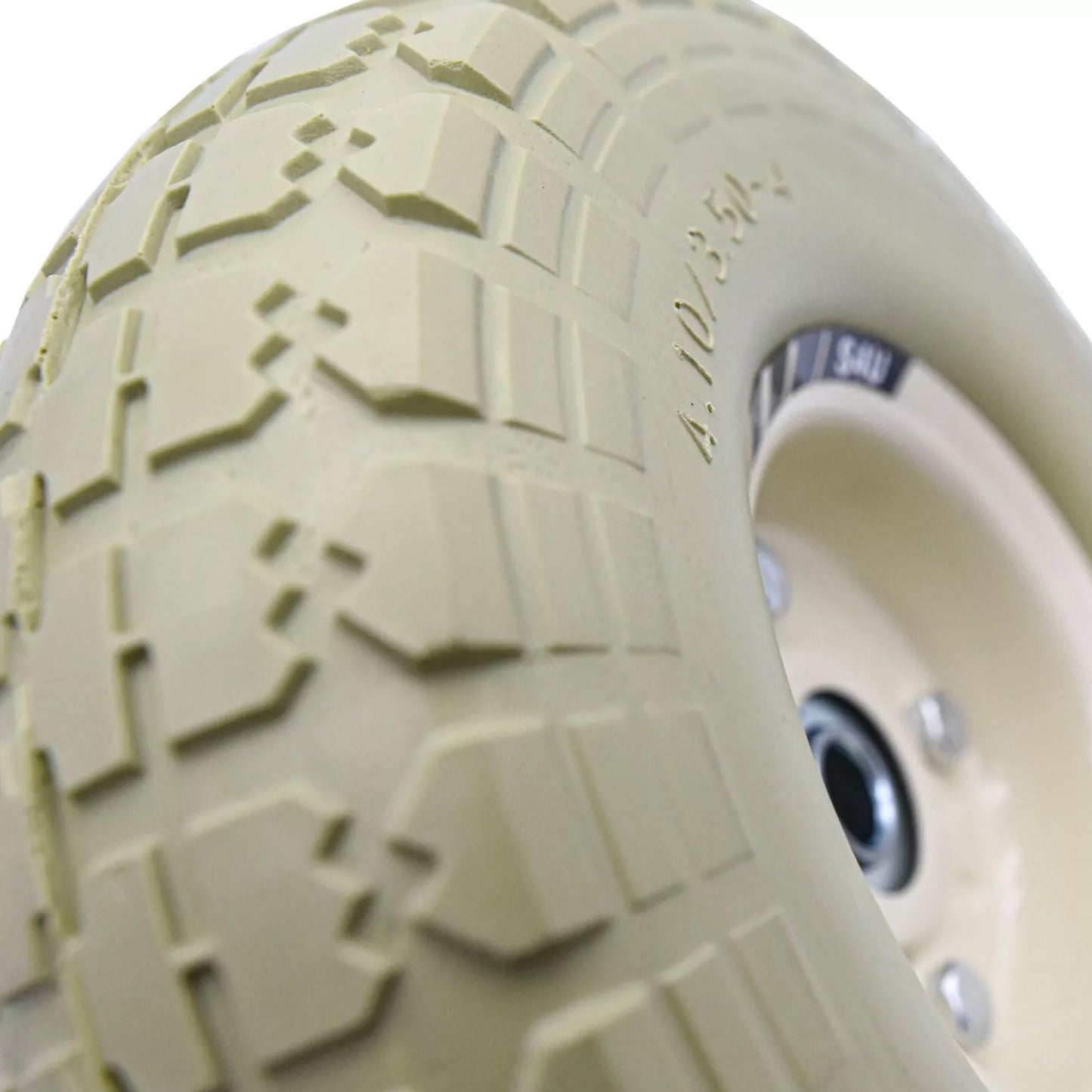 S4U 10” Sack Barrow Hand Truck Tyre Solid Rubber Wheel 3.5-4 PU Heavy Duty Puncture Proof Trolley Cart Wheelbarrow Replacement 16mm Bearing Nylon locking nuts