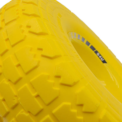 S4U 2x10” Sack Barrow Wheels Hand Truck Trolley Wheels Cart Solid Wheelbarrow Wheel 3.5-4 PU Heavy Duty Puncture Proof Trolley Wheels 16mm Bearing Wheel Nylon locking nuts