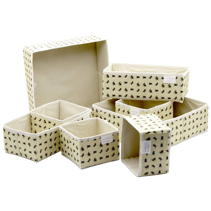 Masters & Burrell Wardrobe Dividers Set of Fabric Closet Organiser, Foldable Storage Boxes to Tidy Dresser, Office, Bra, Underwear, Tie, Socks, Bedroom, Collapsible Organizer