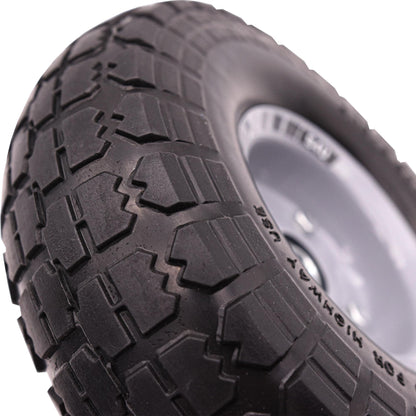 S4U 2x10” Sack Barrow Wheels Hand Truck Trolley Wheels Cart Solid Wheelbarrow Wheel 3.5-4 PU Heavy Duty Puncture Proof Trolley Wheels 16mm Bearing Wheel Nylon locking nuts