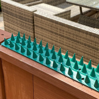 S4U Fence Wall Spikes Garden Security Guard Anti Climb Cat Bird Spikes Intruder Pest Deterrent 50 x 4.5 x 1.5cm Warning Sign & Screws Included